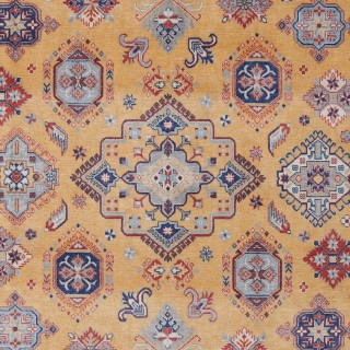 Gold & Red Geometric Area Rug. Traditional Tribal 100% Wool Carpet for Living Room, Bedroom & Dining Room Gold & Red Geometric Area Rug. Traditional Tribal 100% Wool Carpet for Living Room, Bedroom & Dining Room