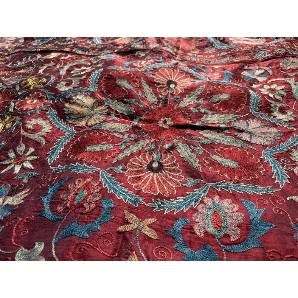 Silk Embroidery Bedspread, Traditional Wall Hanging, Decorative Table Cover, Handmade Throw, Sofa Throw Silk Embroidery Bedspread, Traditional Wall Hanging, Decorative Table Cover, Handmade Throw, Sofa Throw