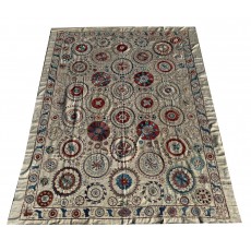 Silk Embroidery Bedspread, Traditional Wall Hanging, Decorative Table Cover, Handmade Throw, Sofa Throw