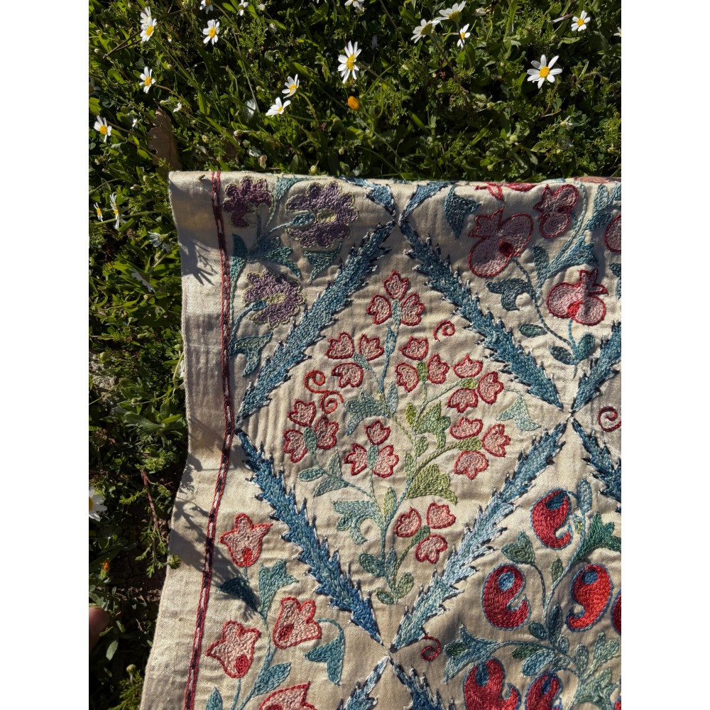 Silk Embroidery Wall Hanging, Traditional Handmade Tablecloth Silk Embroidery Wall Hanging, Traditional Handmade Tablecloth