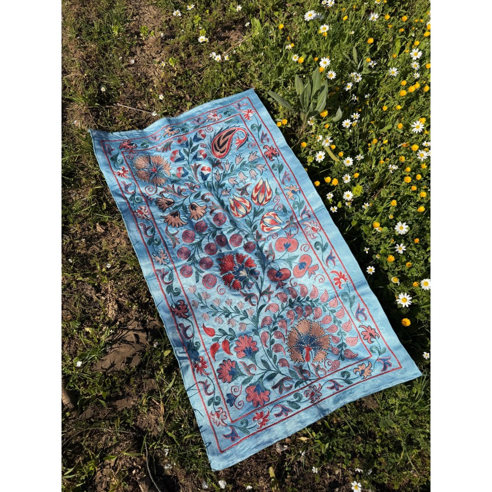 Silk Embroidery Wall Hanging, Traditional Handmade Tablecloth Silk Embroidery Wall Hanging, Traditional Handmade Tablecloth