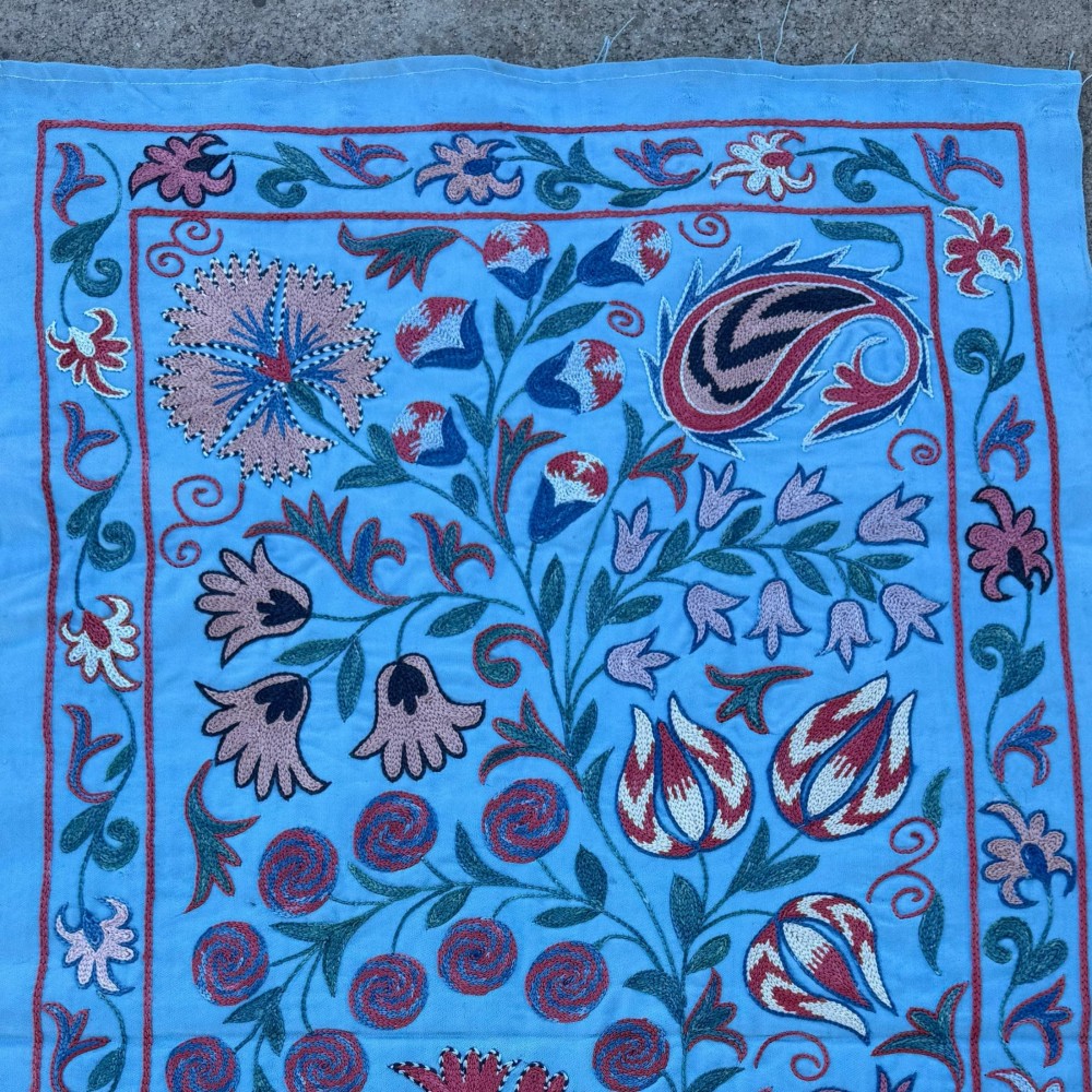 Silk Embroidery Wall Hanging, Traditional Handmade Tablecloth Silk Embroidery Wall Hanging, Traditional Handmade Tablecloth