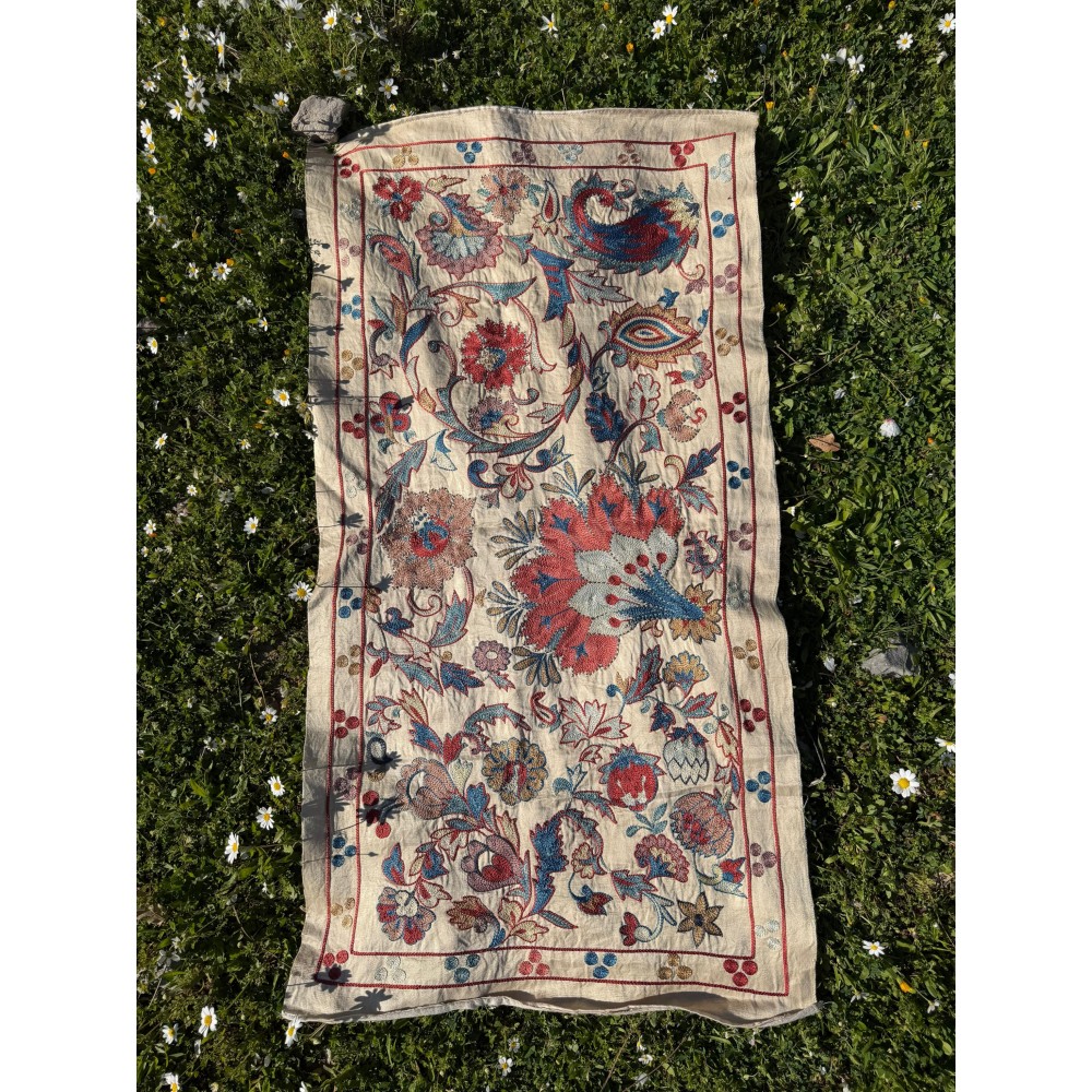 Silk Embroidery Wall Hanging, Traditional Handmade Tablecloth Silk Embroidery Wall Hanging, Traditional Handmade Tablecloth
