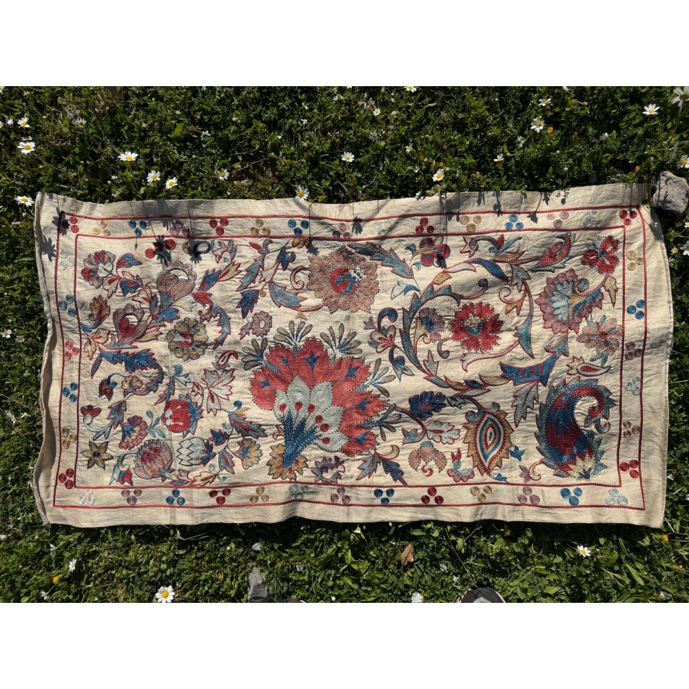 Silk Embroidery Wall Hanging, Traditional Handmade Tablecloth Silk Embroidery Wall Hanging, Traditional Handmade Tablecloth