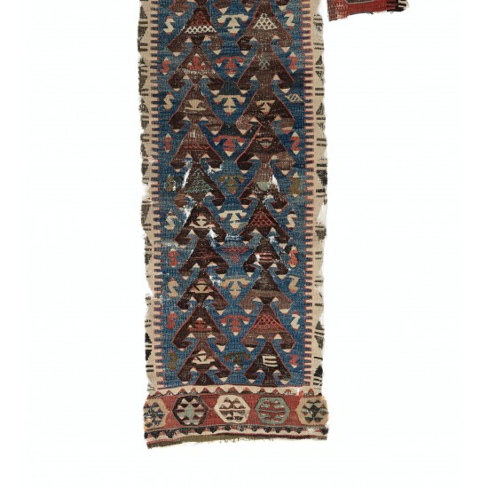 Antique Anatolian Kilim Fragment, 18th Century Antique Anatolian Kilim Fragment, 18th Century