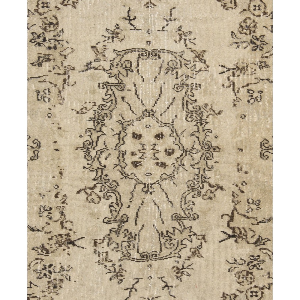 Vintage Hand Knotted Turkish Rug with Floral Medallion Design