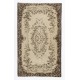 Vintage Hand Knotted Turkish Rug with Floral Medallion Design