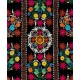 Silk Hand Embroidery Wall Hanging, Black Tapestry, Suzani Bedspread