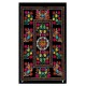 Silk Hand Embroidery Wall Hanging, Black Tapestry, Suzani Bedspread