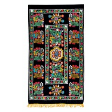 Silk Hand Embroidered Throw. Vintage Suzani Tapestry. Uzbek Wall Hanging. Colorful Bed Cover