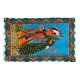 One-of-a-Kind Colorful Peacock Pattern Vintage Velvet Wall Hanging