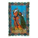 One-of-a-Kind Colorful Peacock Pattern Vintage Velvet Wall Hanging