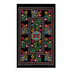 Vintage Silk Hand Embroidery Bed Cover. Suzani Textile Wall Hanging. One-of-a-kind Tablecloth
