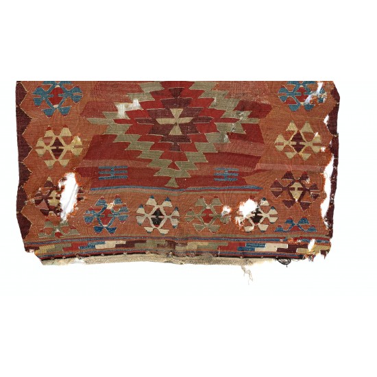 Antique Anatolian Kilim Fragment, 18th Century Antique Anatolian Kilim Fragment, 18th Century