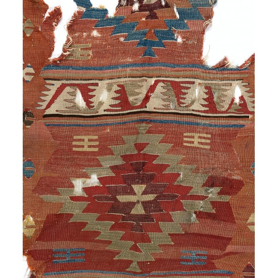 Antique Anatolian Kilim Fragment, 18th Century Antique Anatolian Kilim Fragment, 18th Century