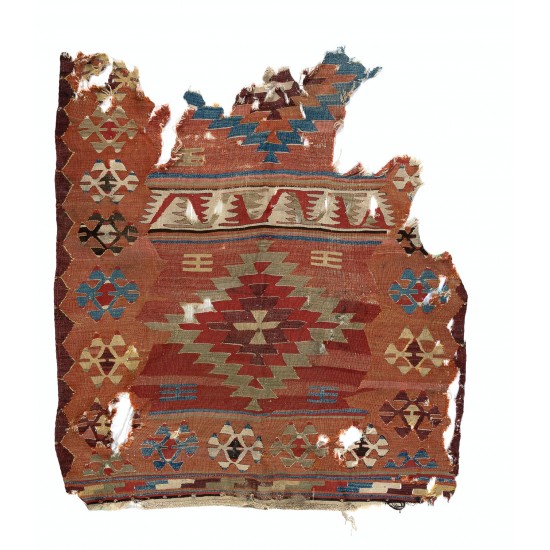 Antique Anatolian Kilim Fragment, 18th Century Antique Anatolian Kilim Fragment, 18th Century