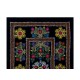 Vintage Silk Embroidered Bed Cover, Black Handmade Wall Hanging