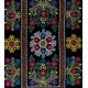 Vintage Silk Hand Embroidery Bed Cover, Central Asian Suzani Wall Hanging