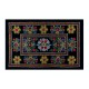 Vintage Silk Embroidered Bed Cover, Black Handmade Wall Hanging