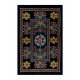 Vintage Silk Embroidered Bed Cover, Black Handmade Wall Hanging