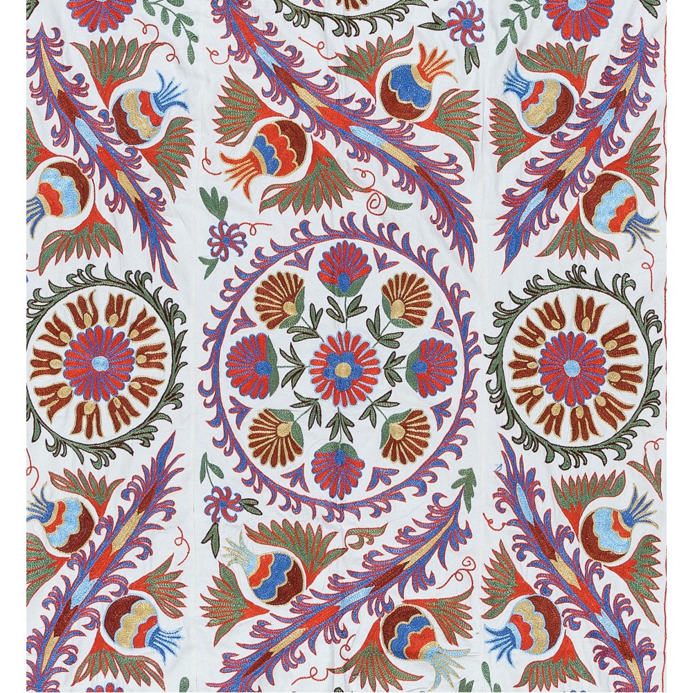 Boho Wall Decor, Needlework Wall Art, Modern Embroidered Suzani Wall Hanging