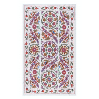 Boho Wall Decor. Needlework Wall Art. Modern Embroidered Suzani Wall Hanging