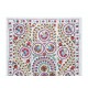Boho Wall Decor, Needlework Wall Art, Embroidered Uzbek Suzani Wall Hanging