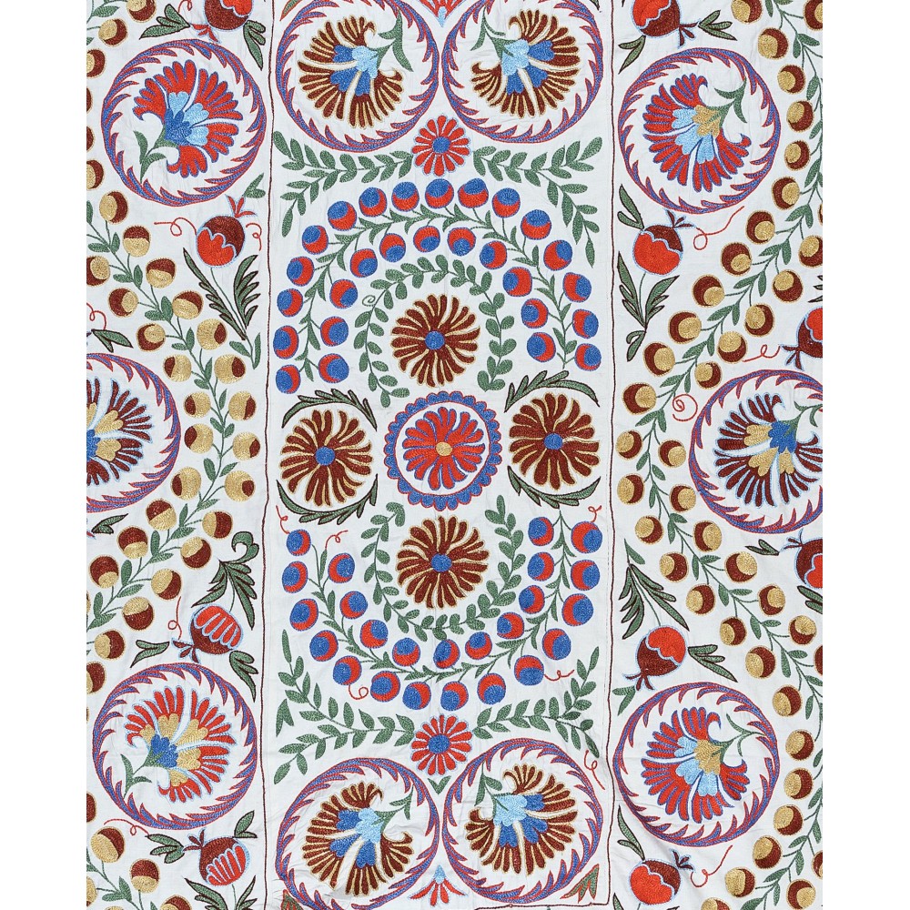 Boho Wall Decor, Needlework Wall Art, Embroidered Uzbek Suzani Wall Hanging