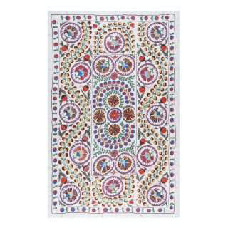 Boho Wall Decor. Needlework Wall Art. Embroidered Uzbek Suzani Wall Hanging