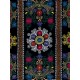 Vintage Uzbek Hand Embroidered Bed or Table Cover, Decorative Silk & Cotton Wall Hanging