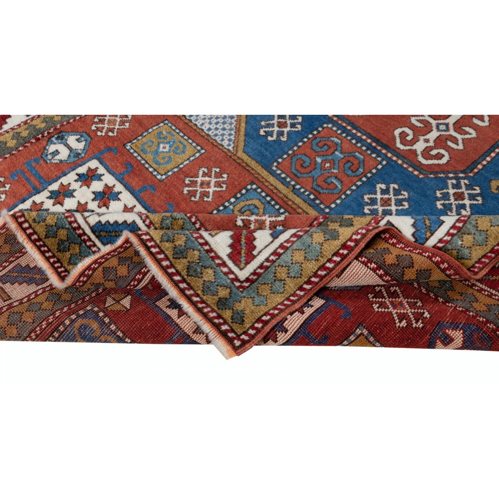 New Nice Hand Knotted Caucasian Kazak Area Rug Made of 100% Wool