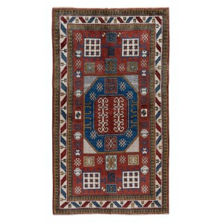 New Nice Hand Knotted Caucasian Kazak Area Rug Made of 100% Wool