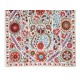 Silk Hand Embroidered Suzani Bed Cover, New Traditional Wall Hanging from Uzbekistan