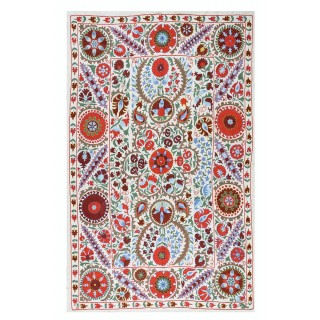 Embroidered Tapestry. Modern Bedspread. Silk Wall Hanging. Wall Decor