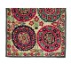 Vintage Silk Hand Embroidery Bed Cover, Central Asian Suzani Wall Hanging
