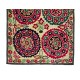 Vintage Silk Hand Embroidery Bed Cover, Central Asian Suzani Wall Hanging