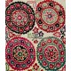 Vintage Silk Hand Embroidery Bed Cover, Central Asian Suzani Wall Hanging