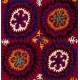 Vintage Silk Hand Embroidery Bed Cover, Uzbek Suzani Wall Hanging