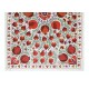 Silk Embroidery Suzani Bed Cover, Boho Wall Hanging, Modern Uzbek Tapestry