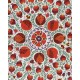 Silk Embroidery Suzani Bed Cover, Boho Wall Hanging, Modern Uzbek Tapestry