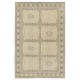 One-of-a-Kind Hand Knotted Turkish Oushak Rug with Neutral Colors