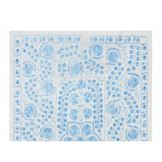 Classic Uzbek Suzani Embroidery. New Silk and Cotton Wall Hanging. Bed or Table Cover