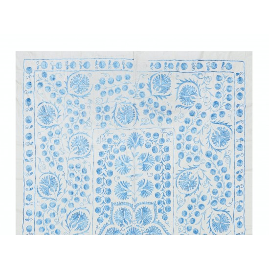 Classic Uzbek Suzani Embroidery, New Silk and Cotton Wall Hanging, Bed or Table Cover Classic Uzbek Suzani Embroidery, New Silk and Cotton Wall Hanging, Bed or Table Cover