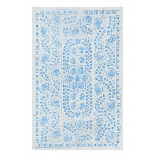 Classic Uzbek Suzani Embroidery. New Silk and Cotton Wall Hanging. Bed or Table Cover