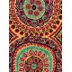 Vintage Silk Hand Embroidery Bed Cover, Central Asian Suzani Wall Hanging