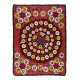 Vintage Traditional Silk Embroidery Bed Cover, Asian Suzani Wall Hanging