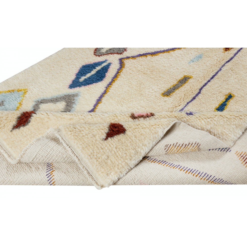 Modern Hand Knotted Moroccan Berber Wool Rug, Custom Options Available