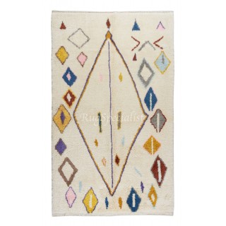 Modern Hand Knotted Moroccan Berber Wool Rug, Custom Options Available