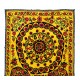 Vintage Silk Hand Embroidery Bed Cover, Central Asian Suzani Wall Hanging