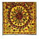 Silk Hand Embroidery Bed Cover, Vintage Tapestry, Yellow Color Suzani Fabric Wall Hanging
